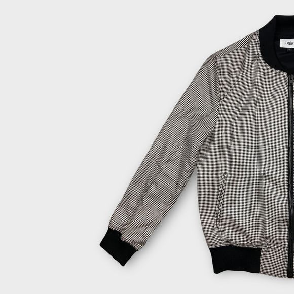 $3795 FRÈRE Men's L Houndstooth New York Designer Full Zip Bomber Jacket Frere - Picture 5 of 11